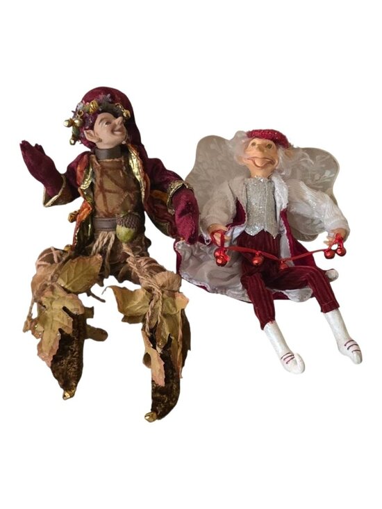 The Unbranded Brand Other - Forest Elves Handcrafted Posable Woodland Elf and Fairy Figurines